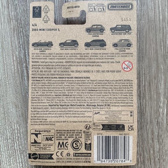 Matchbox Car 2003 Mini Cooper S Red 4/6 MB Mattel New Series 2024 Collectible - Picture 3 of 5